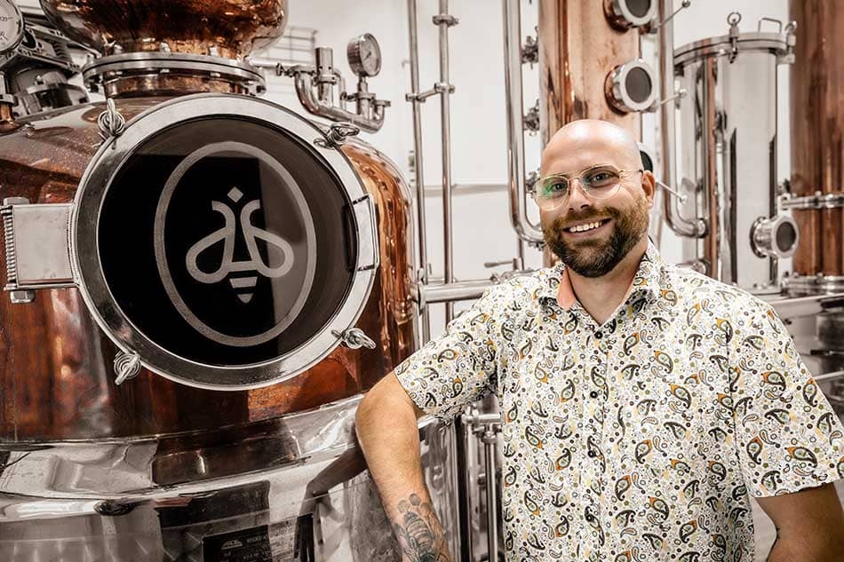 In the distillery at Miellerie King.