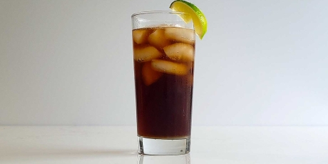 The Cuba Libre - made with rum, Coke, and fresh lime juice.